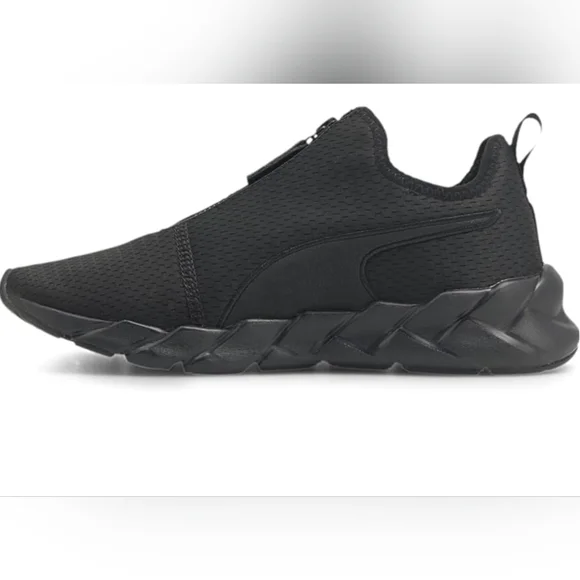 Puma Black Slip-On Sneakers Size 10 Zip Closure Like New - Picture 4 of 16